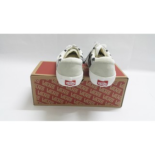 Vans old skool trắng da lộn mới (ảnh thật, tặng tất, full box)