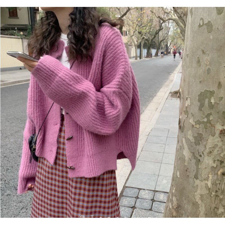 Áo Khoác Cardigan Dệt Kim Dáng Rộng Phong Cách Hàn Quốc Dễ Phối Đồ Cho Nữ | BigBuy360 - bigbuy360.vn
