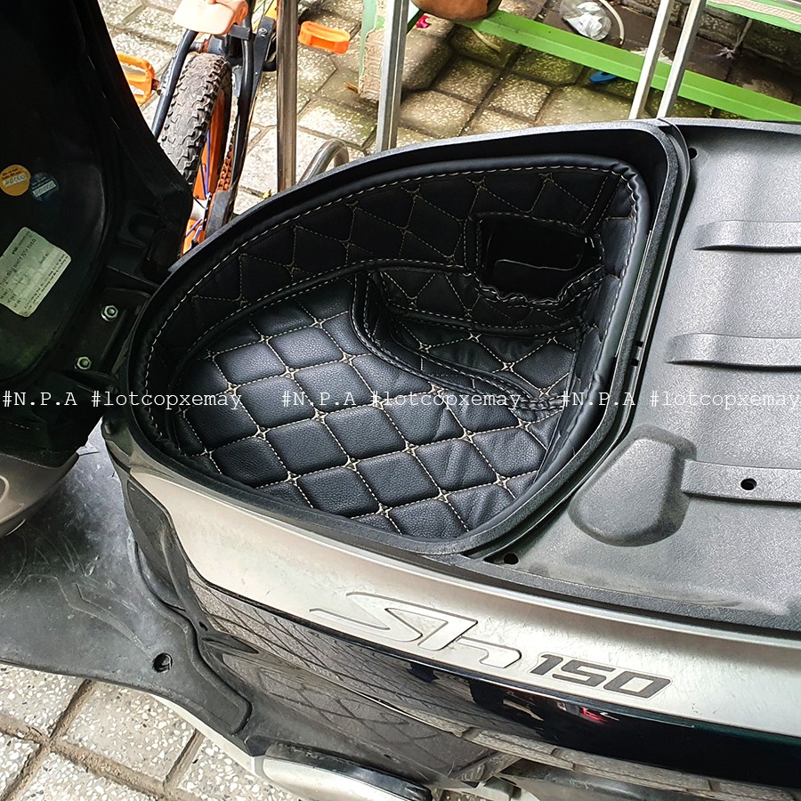 Lót cốp da cho xe Honda Sh Ý (2008-2012) Có Túi da đựng giấy tờ, Bảo Hành 2 năm.