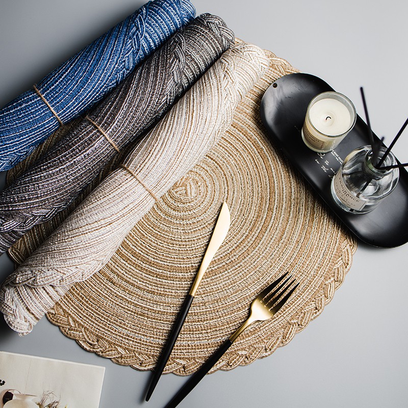 Thảm Tròn Lót Bàn Ăn Màu Trơn Chống Trượt