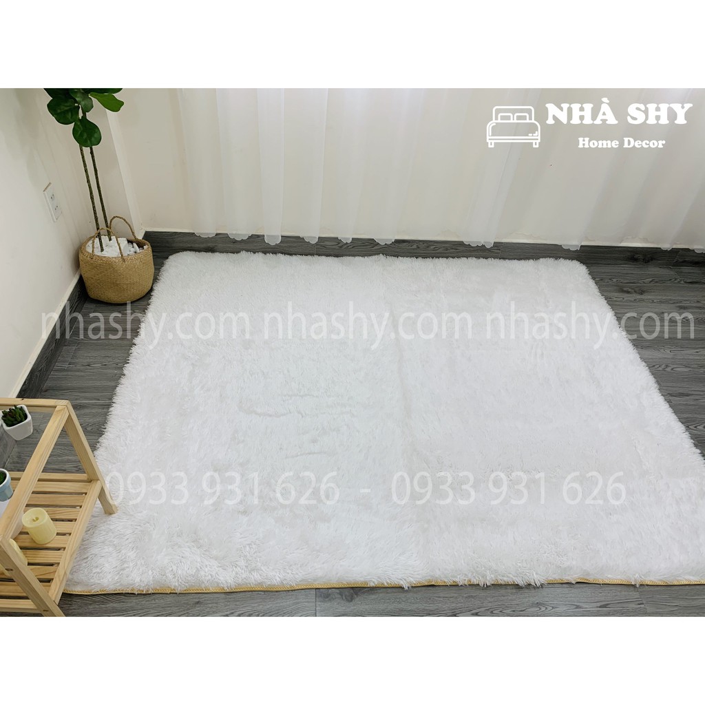 Thảm Lông Trải Sàn Màu Trắng Tinh - Size 2mx1m6