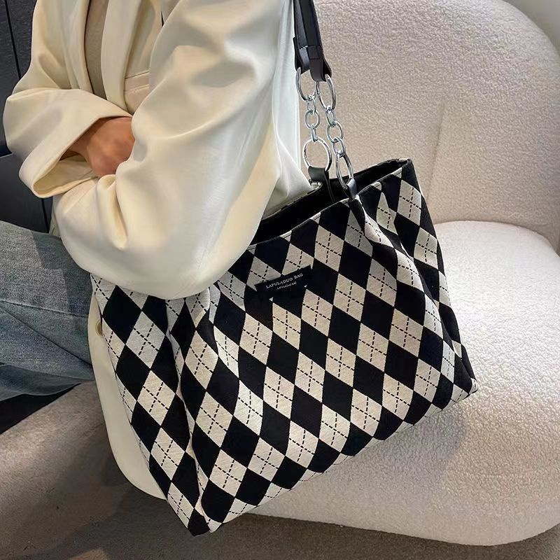 Jiashucheng Túi Xách Canvas Sức Chứa Lớn Phong Cách Hàn Quốc Dễ Phối Đồ Cho Nữ