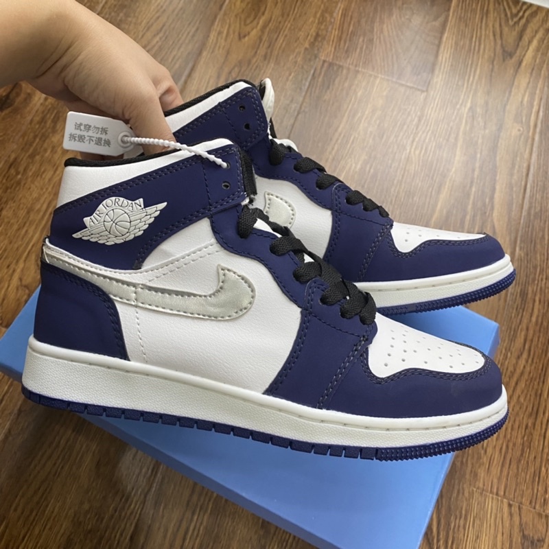 (tặng móc khoá) Giầy jordan 1 xanh navy cao đẹp fullbox