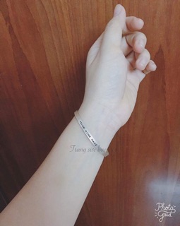 Vòng bạc khắc chữ - bạc Lucy