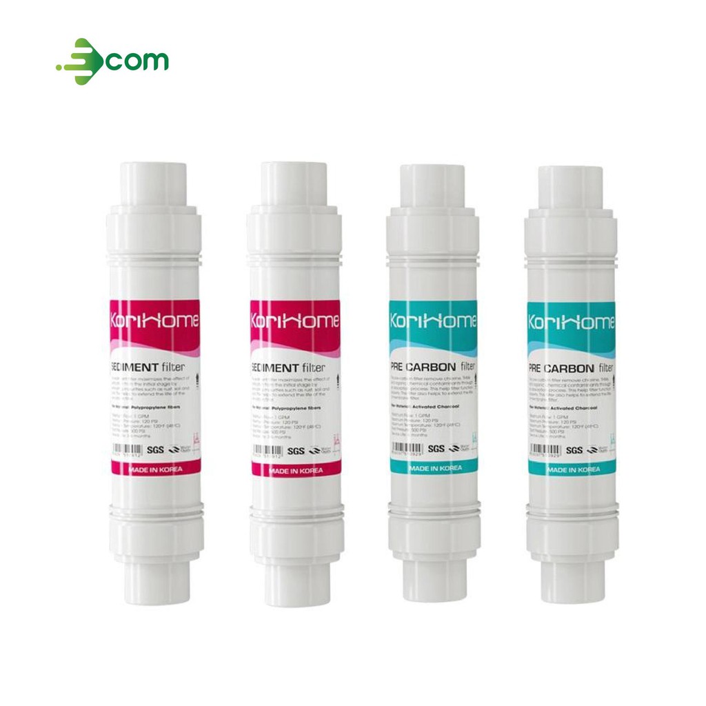 Combo 4 lõi lọc Korihome, 2 lõi Sediment, 2 lõi Pre-Carbon