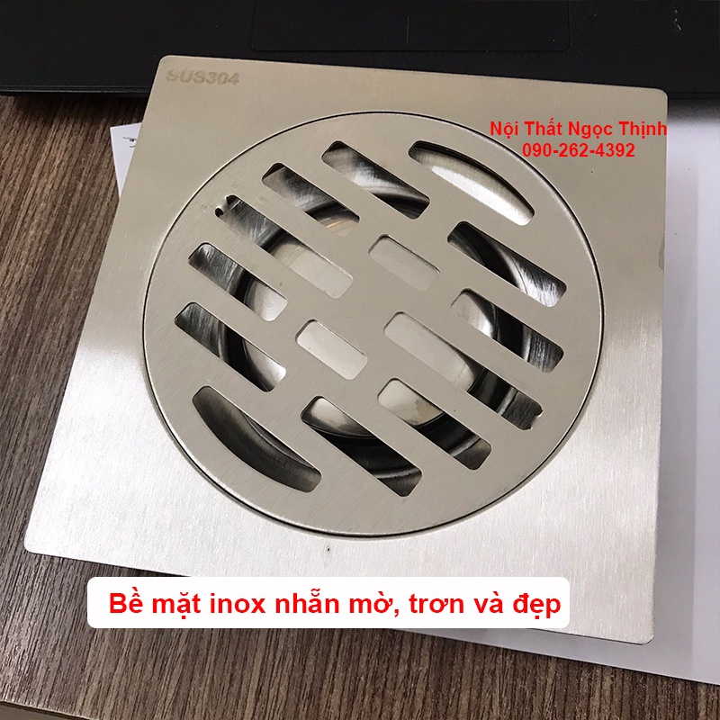 [INOX DÀY 2Li]Phễu thoát sàn (hố ga) LR-02 inox sus304 mờ chống hôi hiệu quả chặn rác và thoát nước nhanh