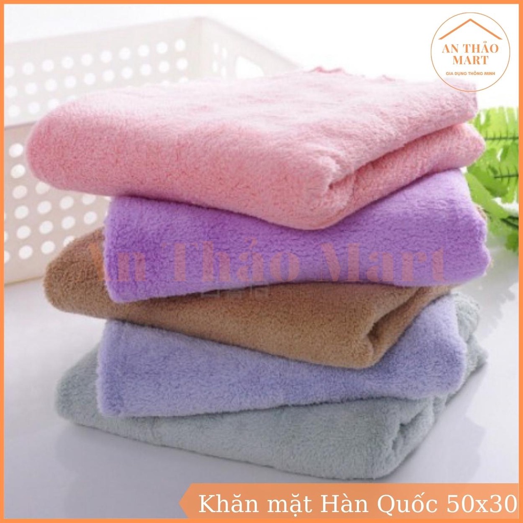 Khăn Mặt Hàn Quốc Siêu Mềm Mại 50x30cm, Khăn Mặt Lông Cừu Siêu Thấm Hút