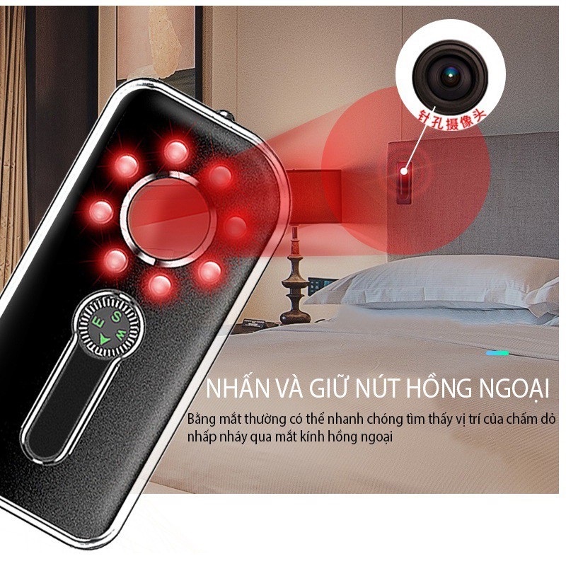 Máy Dò Phát Hiện Camera, Còi Báo Động Chống Trộm  Cao Cấp K300