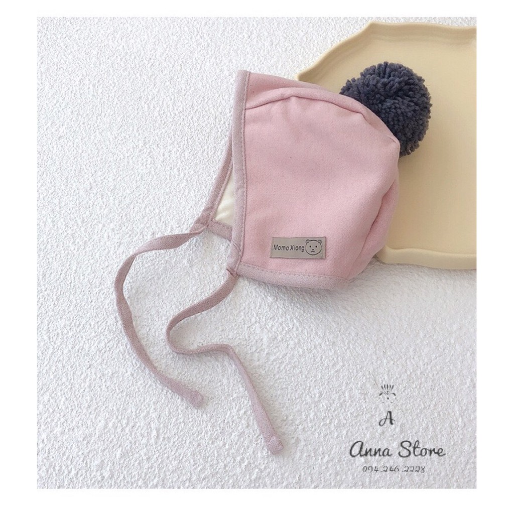 MUP 28 : Mũ có dây cài quả bóng cho bé 3m - 2t [ anna kids ]