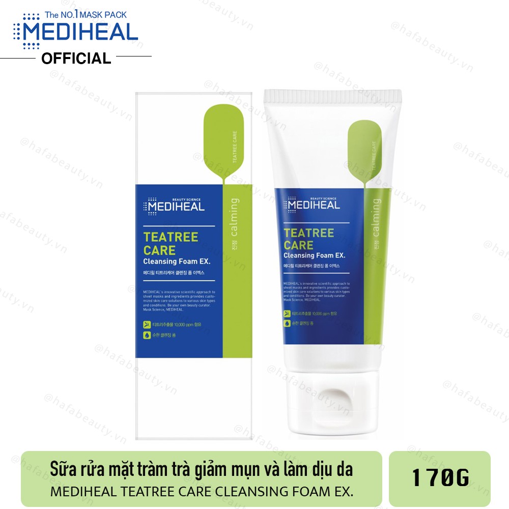 Sữa Rửa Mặt Tràm Trà Giảm Mụn Mediheal Teatree Care Cleansing Foam Ex 170ml