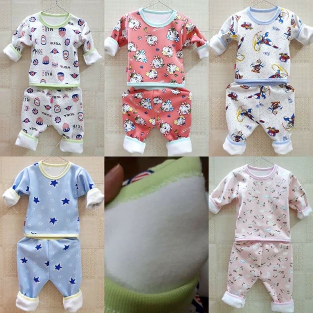 Sét 5 bộ nỉ lót lông size 2 (3