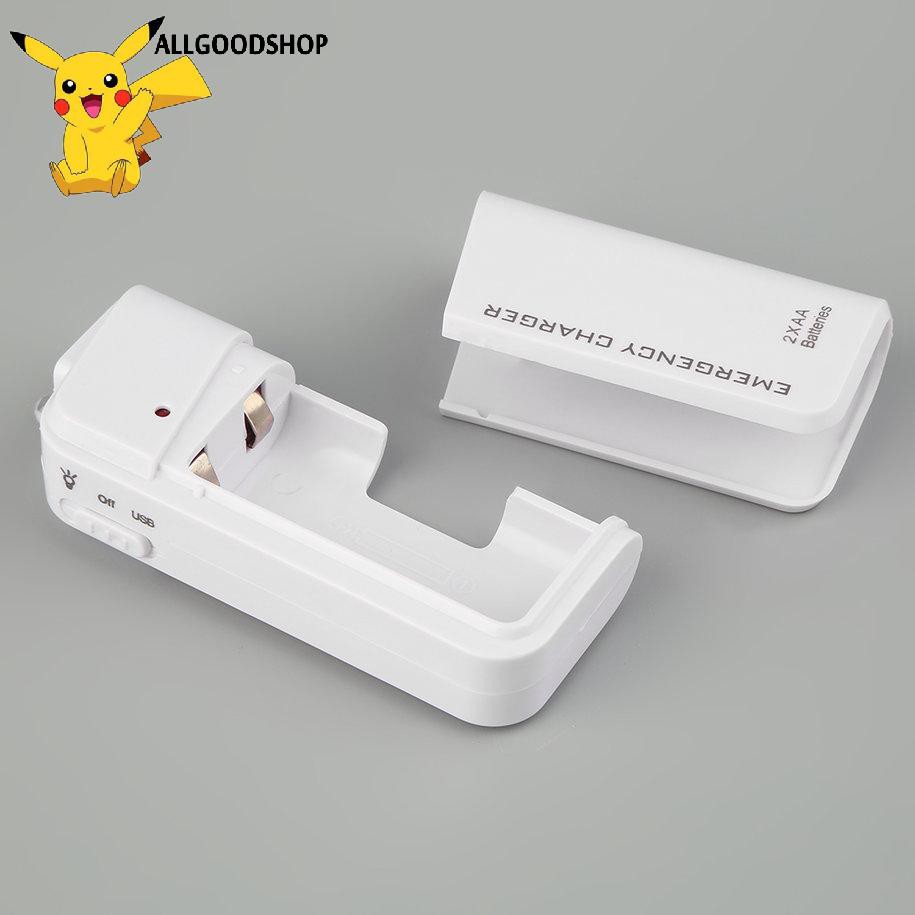 111all} Universal USB Emergency Portable 2 AA Battery Power Charger for Mobile Phones