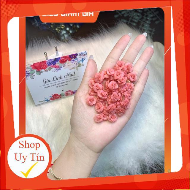 Hoa bột nail gắn móng tay | Hoa hồng đơn pháp ( set 2 bông/ 10 bông )
