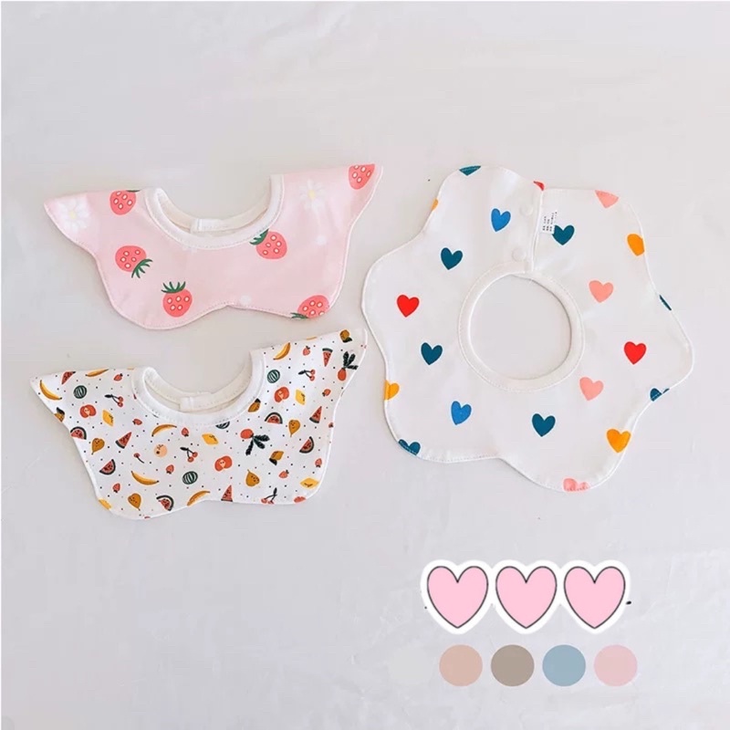 Set 3 yếm tròn xoay 360 độ 100% cotton siêu chống thấm (Mẫu Thu Đông)