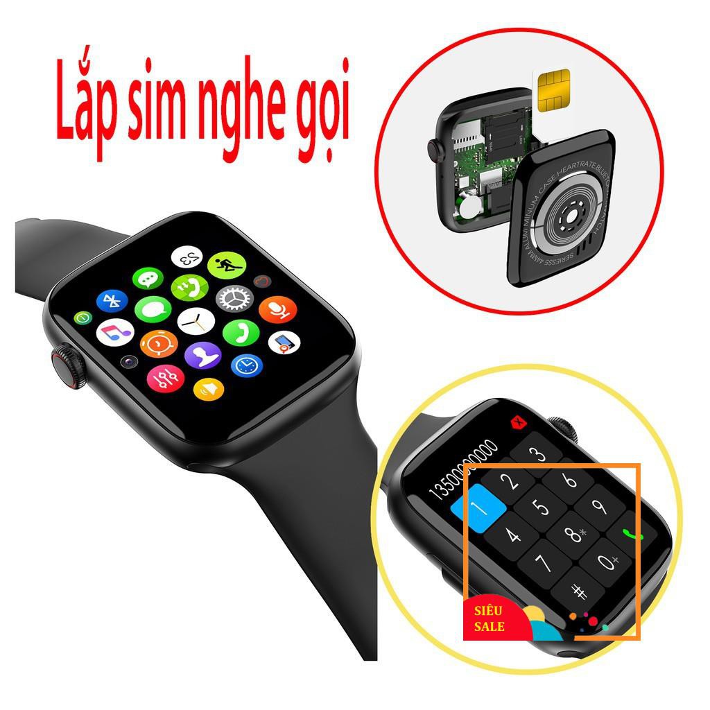 Smart watch lắp sim nghe gọi F2 series 6, đồng hồ thông minh điện thoại chống nước kiểu dáng apple watch