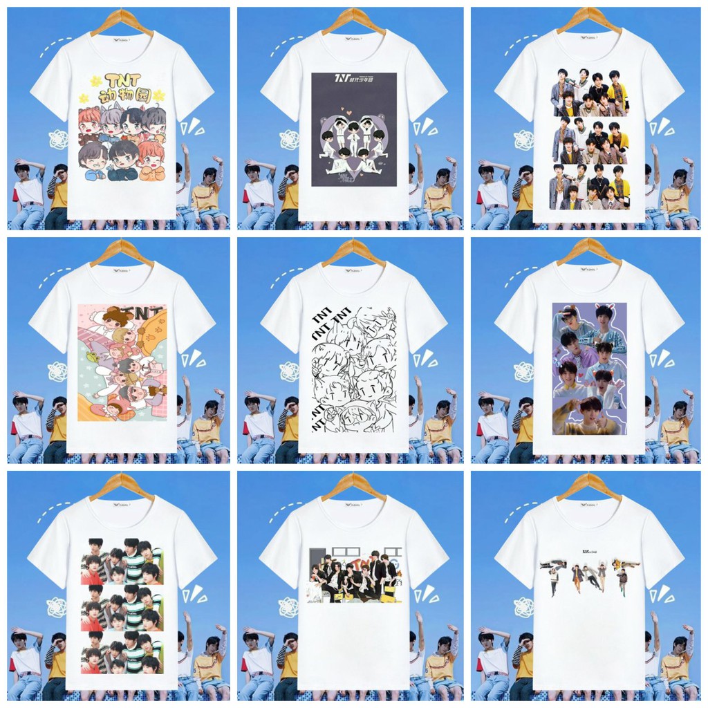 Áo thun phông trắng in hình TNT THỜI ĐẠI THIẾU NIÊN ĐOÀN thời trang phong cách idol thần tượng hoa ngữ M2
