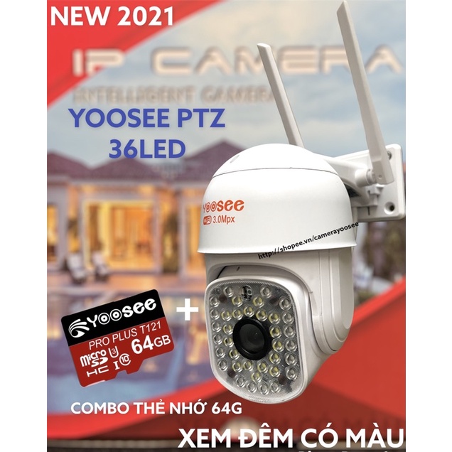 [Mã 55ELSALE1 giảm 7% đơn 300K] Camera YooSee PTZ mini xoay 360 - Full HD Siêu nét 2.0mpx