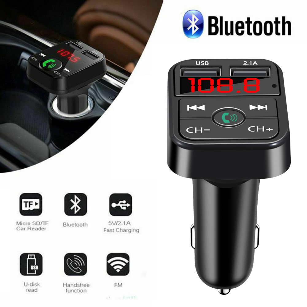 Bộ Chuyển Đổi Âm Thanh Mp3 Bluetooth Không Dây Hai Cổng Usb Cho Xe Hơi Mới