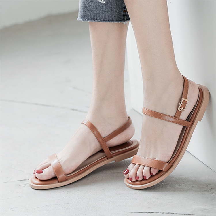 Giày sandal nữ ZINA hở mũi, dép đế bằng quai dây chuẩn hàng VNXK Z901