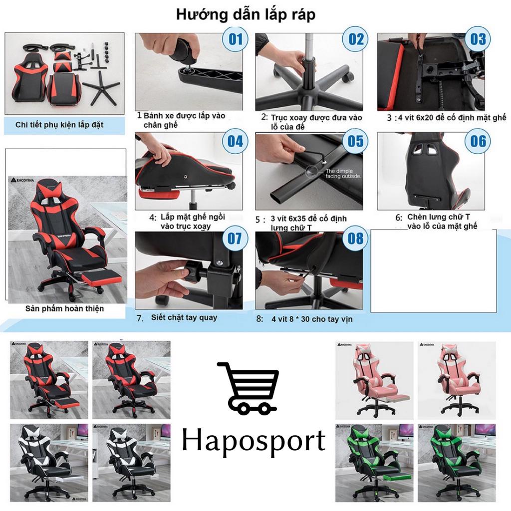 Ghế Gaming Công Thái Học Cao Cấp Có Massage Lưng, Ghế Game Bọc Da Cao Cấp, Ghế Xoay Văn Phòng Có Gác Chân