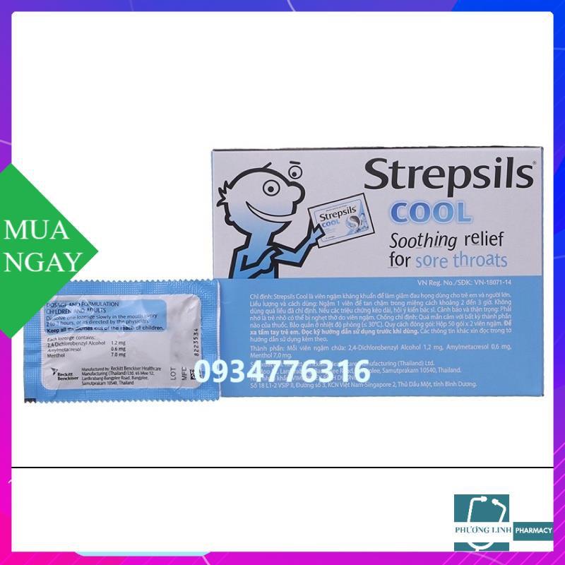 Kẹo ngậm Strepsils ( gói 2 viên ngậm)