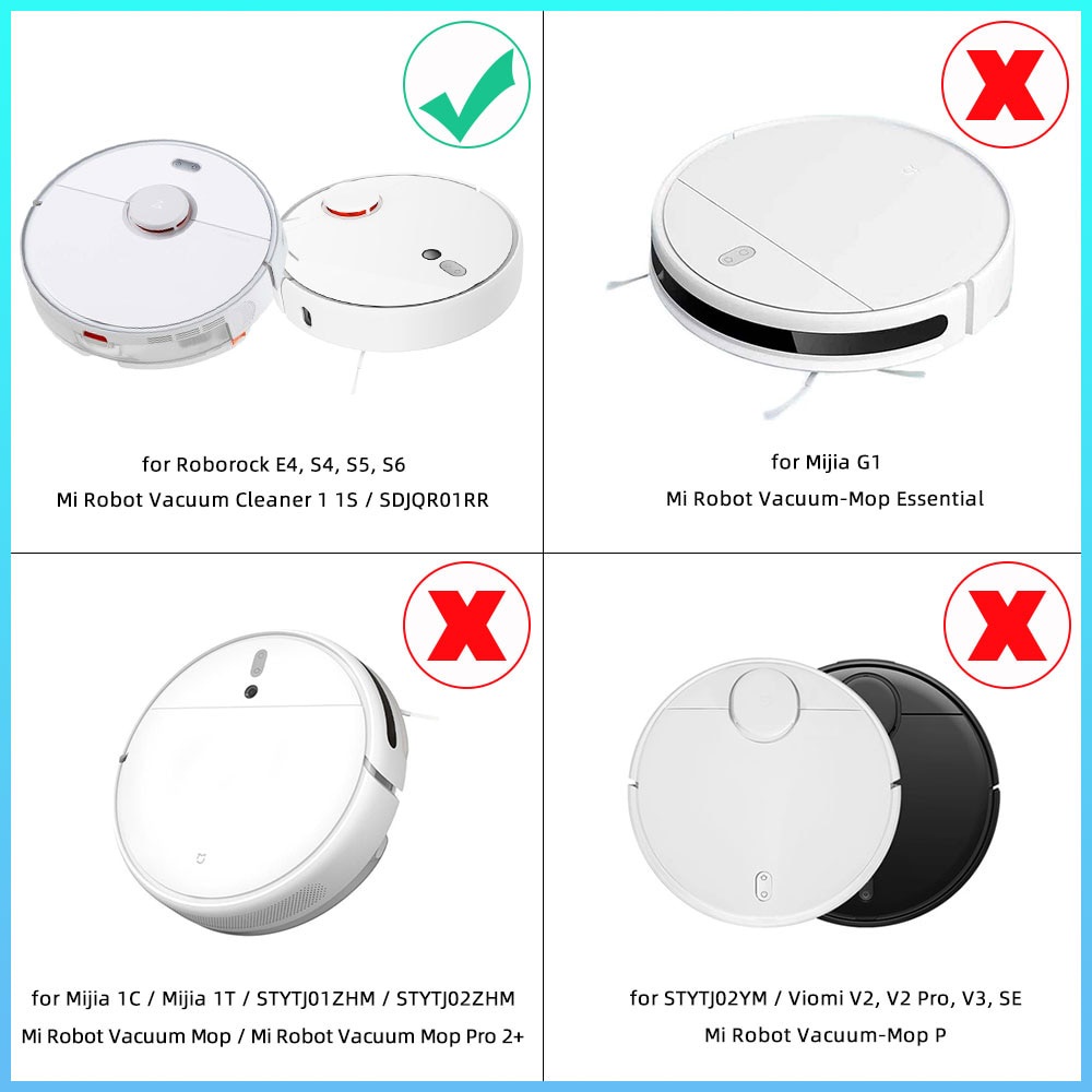 Xiaomi Mi Robot Vacuum / Mijia 1 / 1S / SDJQR01RR SDJQR02RR SDJQR03RR phụ kiện + bàn chải chính + bàn chải phụ + bộ lọc + nắp bàn chải