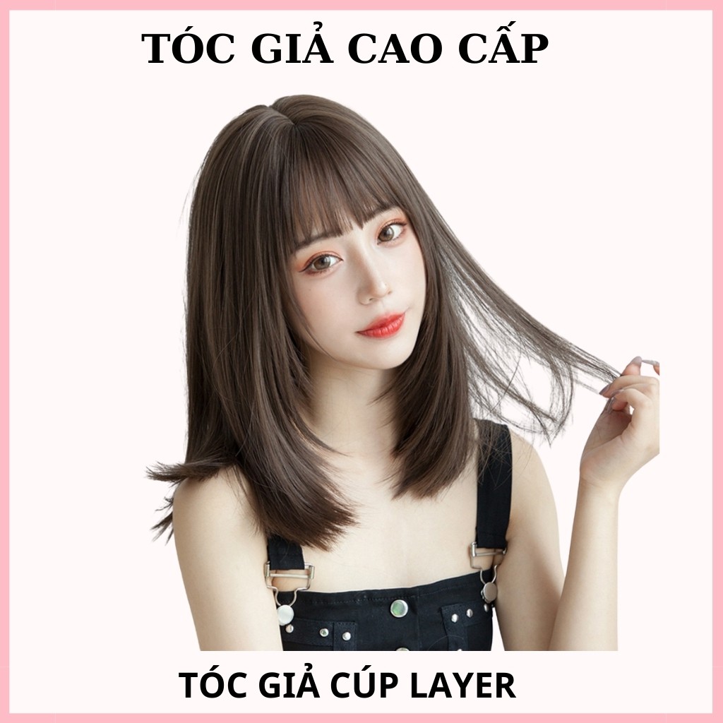 Tóc giả nguyên đầu cúp sole 35 cm- bấm phồng chân tóc, mã 2046