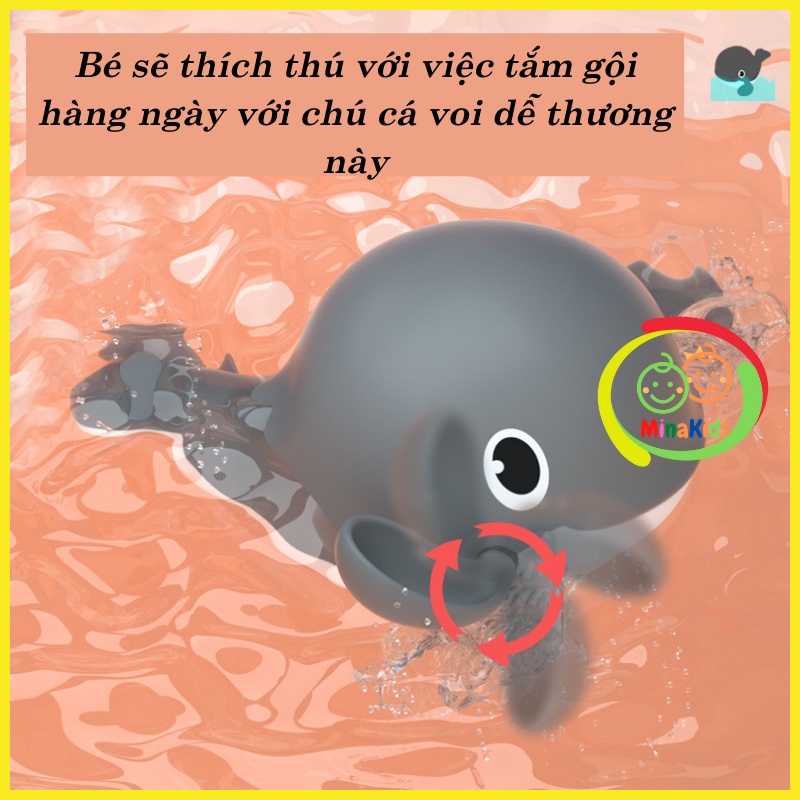 Cá Voi Đồ Chơi Bồn Tắm Cho Bé Thú Bơi Vặn Cót Rùa Con Bơi Trong Nước