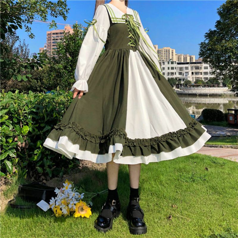 Váy/ Đầm lolita mẫu mới cổ áo hải quân
