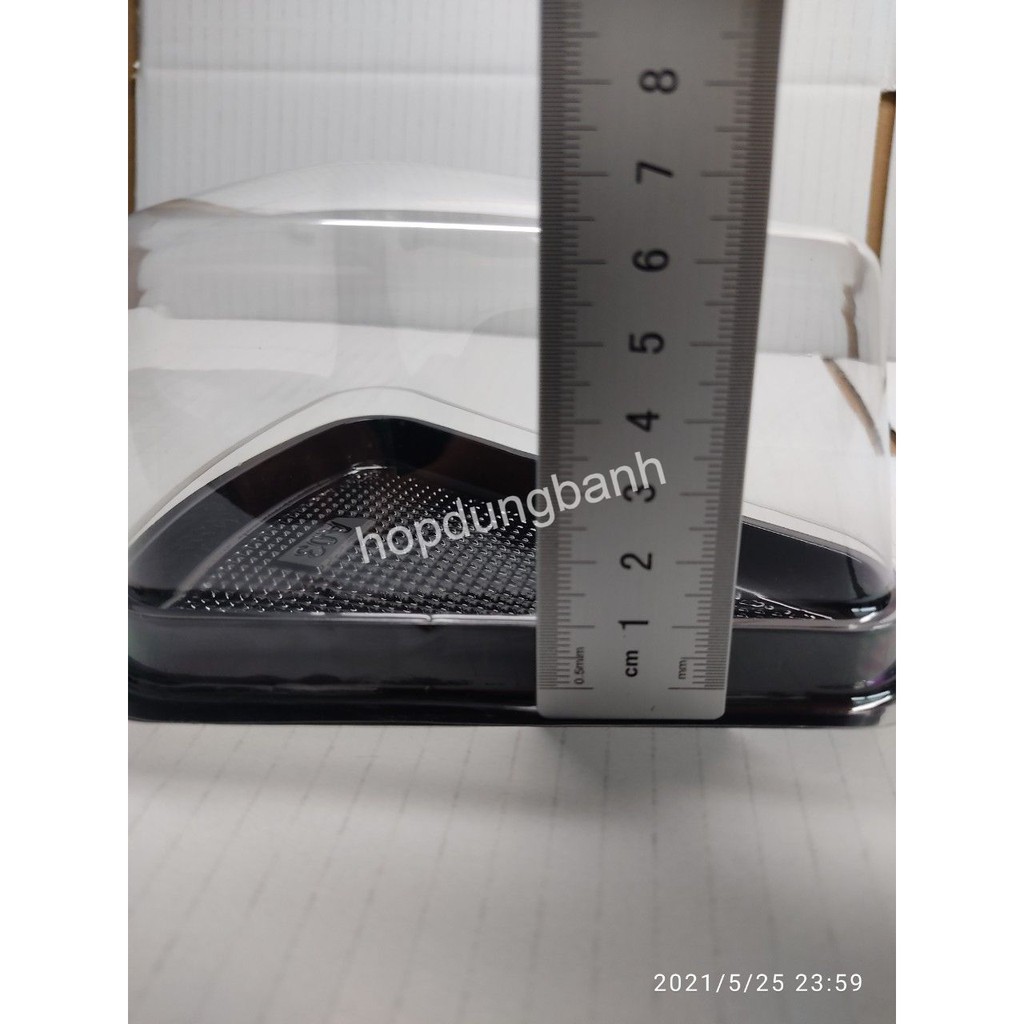 50 - 100 Hộp Đựng Bánh Tam giác A03 - Đế Đen Kích Thước 12 cm x 7.5 cm x cao 6.5cm