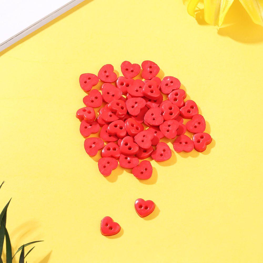BEBETTERM Set 50 Nút Gỗ Hình Trái Tim Trang Trí Thủ Công Cho Nhà Búp Bê