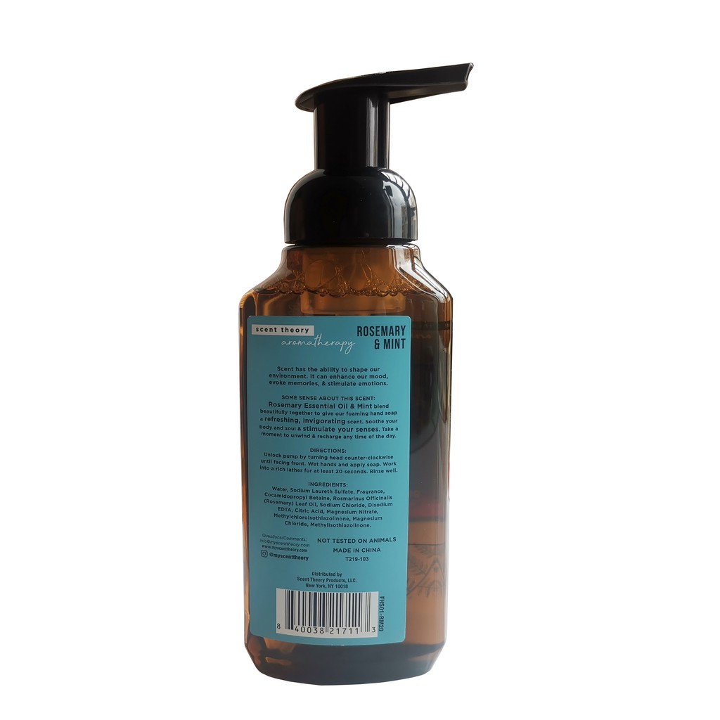 Nước rửa tay diệt khuẩn, an toàn, dịu nhẹ 325ml - Scent Theory Foaming Hand Soap Rosemary&amp;Mint