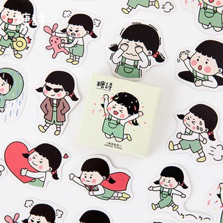 Bộ 45 nhãn dán Sticker funny girl