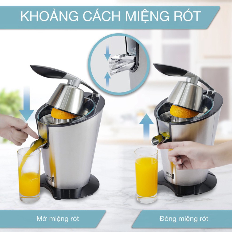 Máy vắt cam/ Máy ép cam chính hãng Lebenlang của Đức inox cao cấp