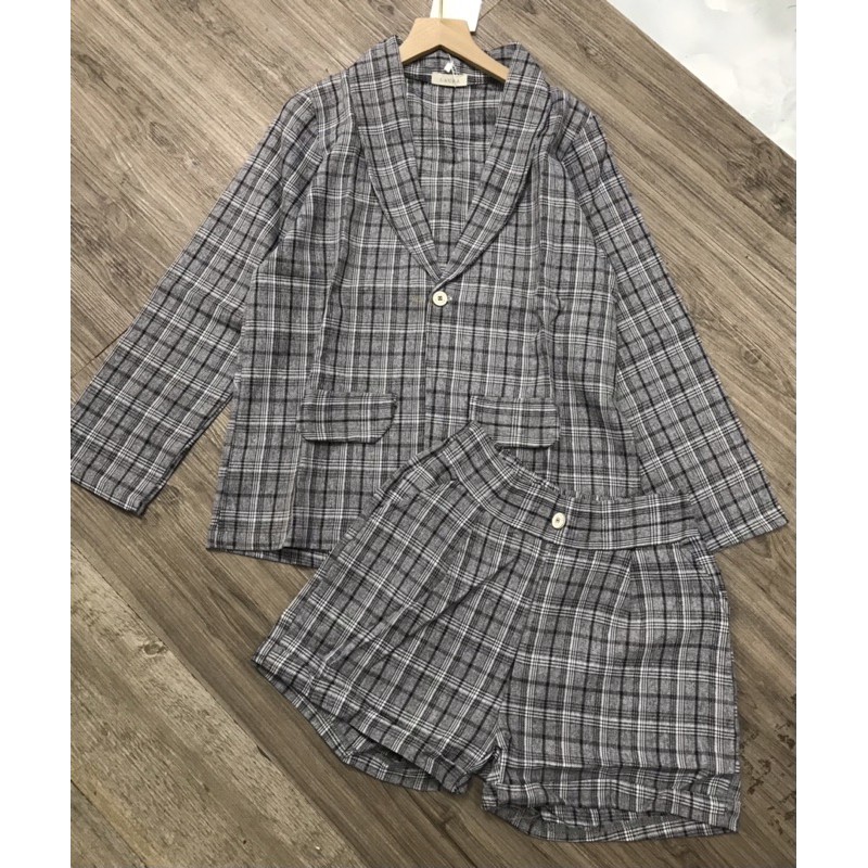 Sét vest kẻ dài tay 2 món-3 màu | BigBuy360 - bigbuy360.vn