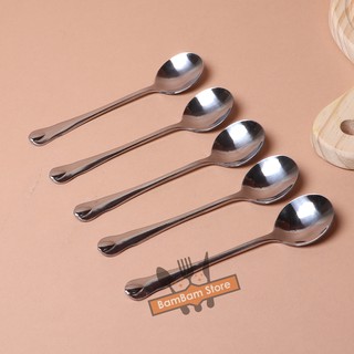 Bộ 5 muỗng mini cafe inox 304 cán hoa cao cấp mcm05