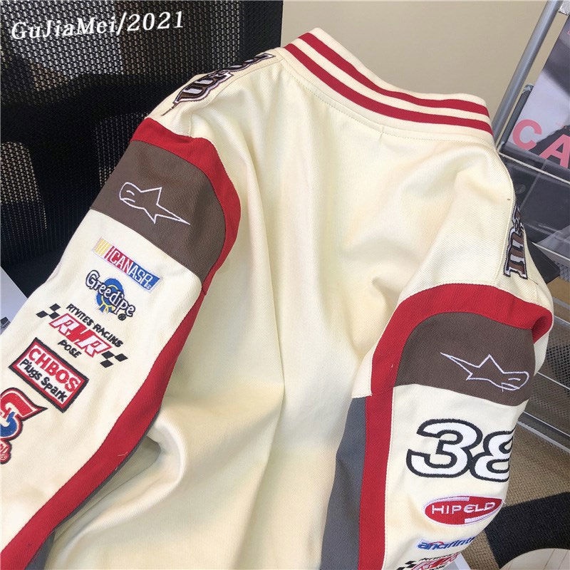 Áo Khoác Bóng Chày Thêu Họa Tiết Phong Cách Mỹ Thời Trang Xuân Thu 2022 Mới Cho Nữ