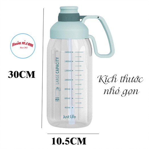 Bình nước thể thao có ống hút 1800ml, Bình đựng nước đi tập gym, đi học, đi làm có quai cầm tiện lợi – Buôn rẻ 01364