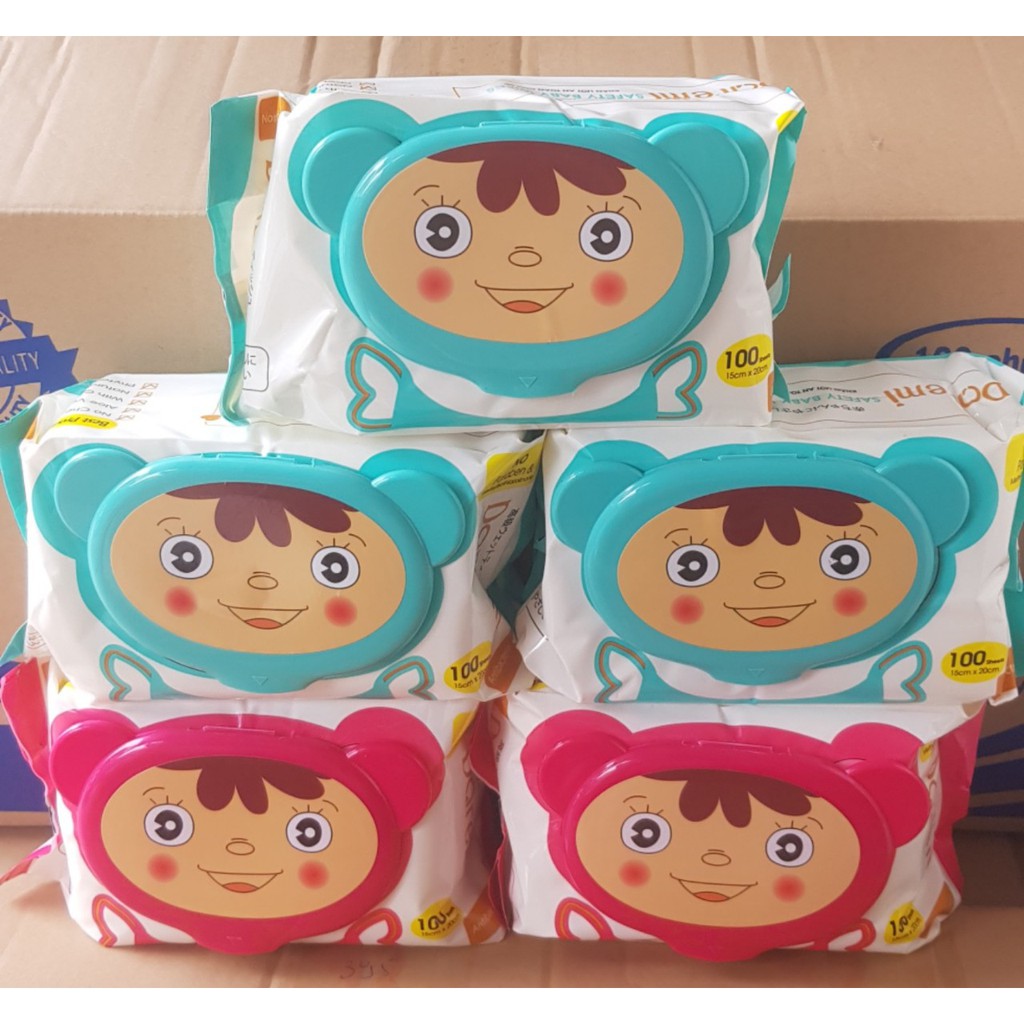 Giấy ướt bịch lớn Doremi 100 sheets không mùi