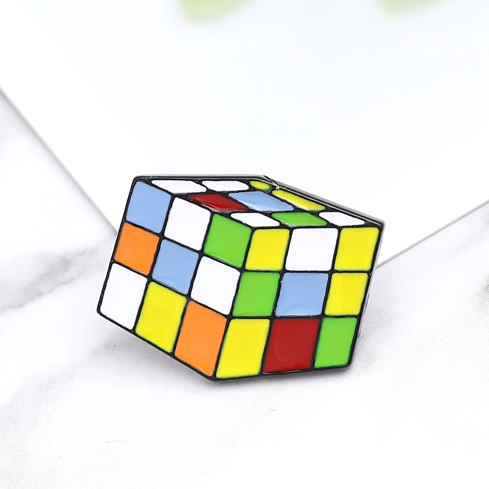 YOML✔Cartoon Unisex Cube Enamel Brooch Pin Scarf Lapel Collar Badge Decor Jewelry