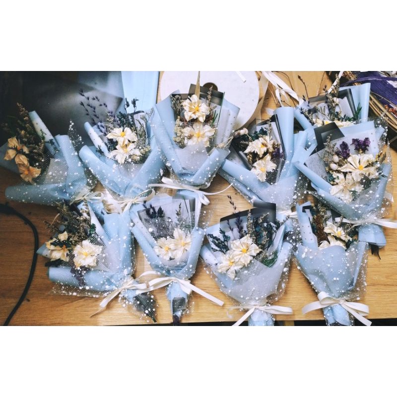 Bó hoa khô mini Mộc Anh 100% từ nguyên liệu thiên nhiên