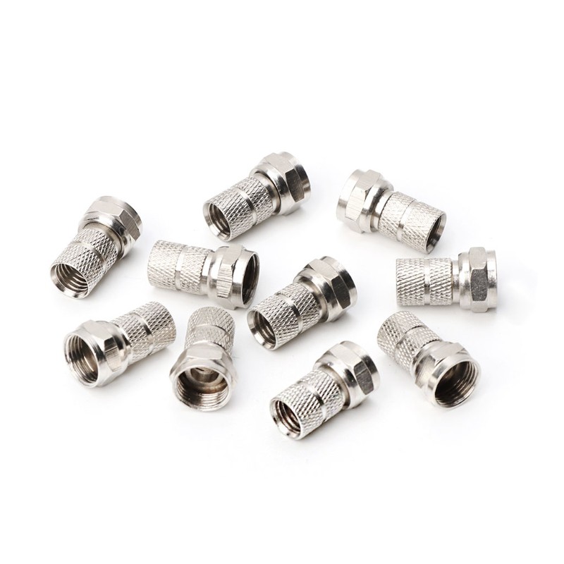 WER 10Pcs F type Satellite Plug for Coaxial Cable RG6 Satellite TV Antenna Connector
