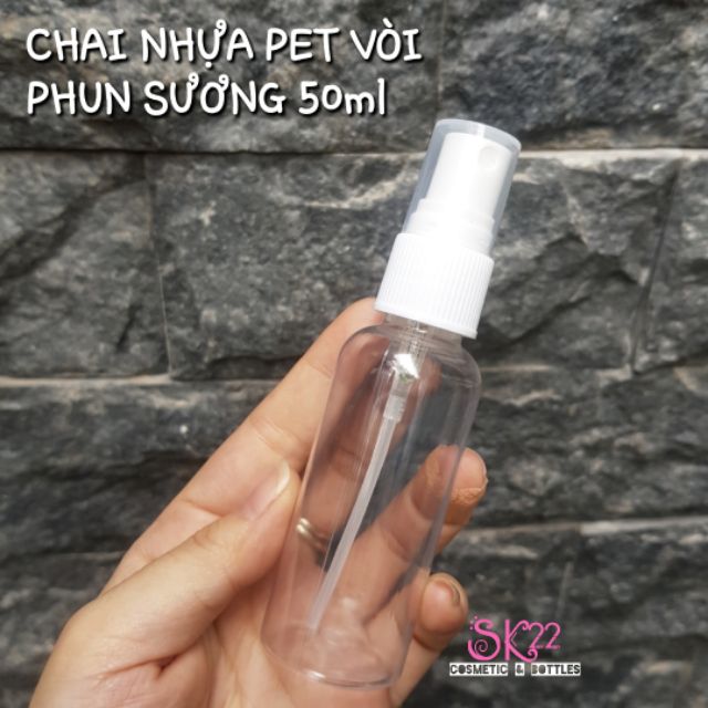 CHAI NHỰA PET VÒI PHUN SƯƠNG 50ML &amp; 100ML