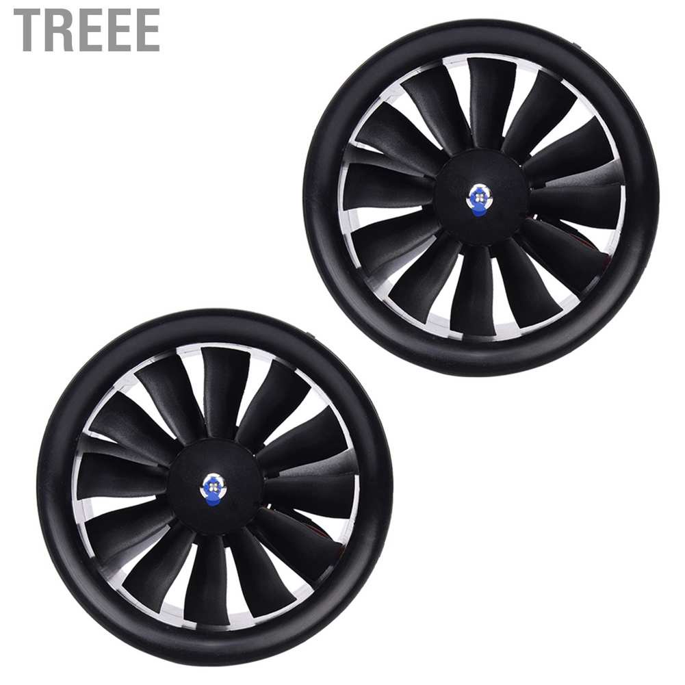 Aircraft Fan Propeller 12 Blades Heat Dissipation 70mm RC with Starting Motor for Model Accessories