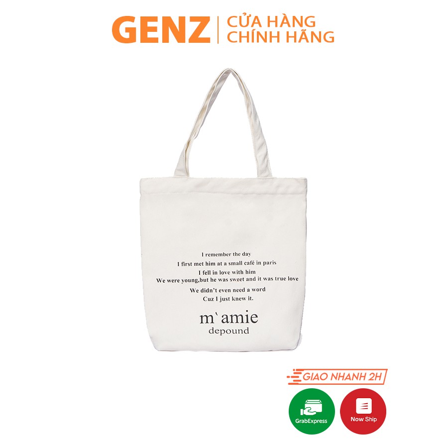 Túi tote GENZ vải canvas ulzzang unisex in Chữ  | BigBuy360 - bigbuy360.vn