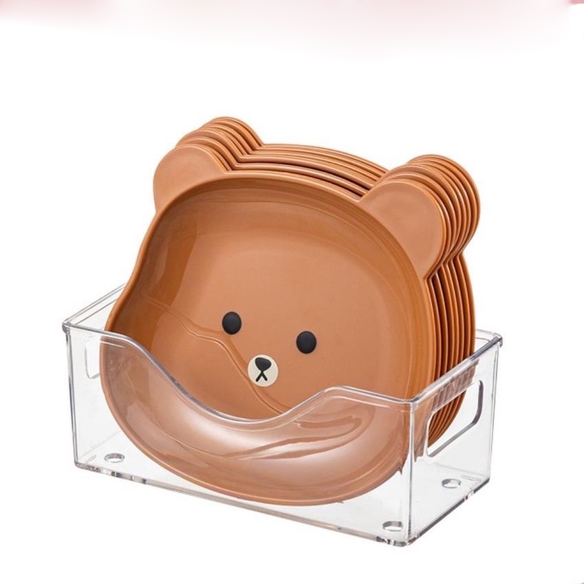 Khay,đĩa hình gấu cao cấp ngộ ngĩnh bài trí thức ăn cho bé và cả gia đình (tách lẻ 1 cái)