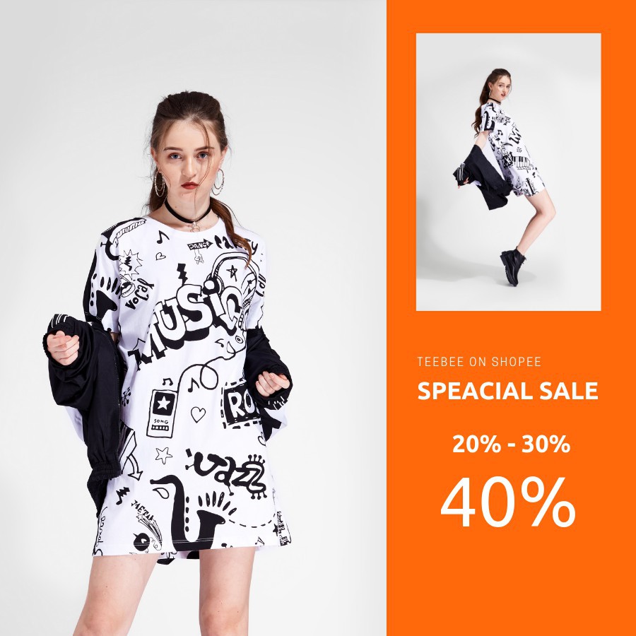 Đầm thun TeeBee I Love Music DTB020, phom suông màu trắng FreeSize | Shopee Viêt Nam. Mẫu mới 2019. Còn hàng