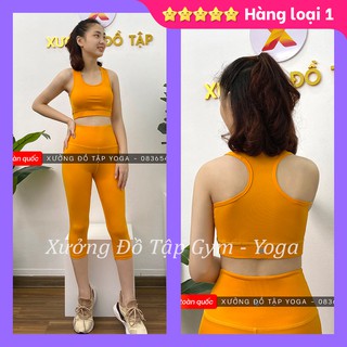🌸🌸Cam kết ảnh thật 100% 🌸🌸 SET ĐỒ TẬP - Yoga, Gym, Aerobic  - Set Thể Thao Nữ lửng xanh coban lưng 3 lỗ 🌸🌸