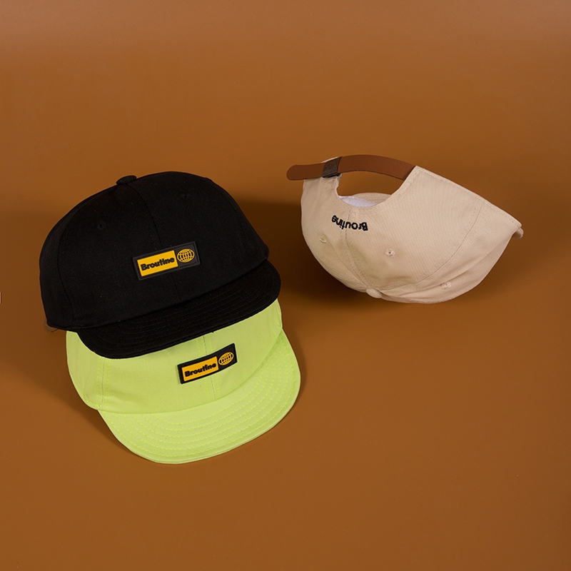 Nón lưỡi trai vành ngắn mềm mại thêu họa tiết phong cách hip hop Nhật Bản thời trang xuân hè