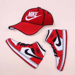 Sticker vải, patch ủi lớn hình giày và nón